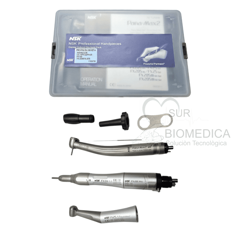 Kit de turbina y micromotor NSK Pana Max2 con maletín profesional.