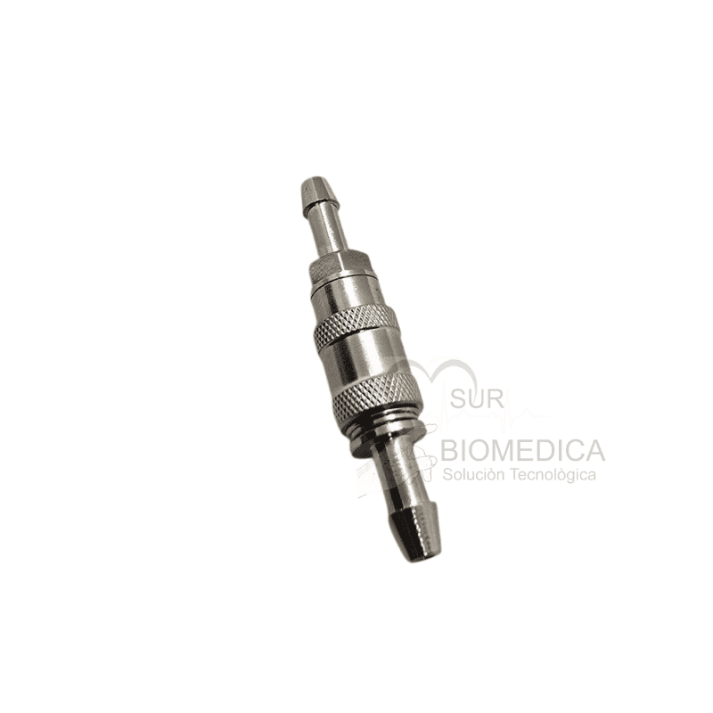 Vista frontal del conector hembra y macho